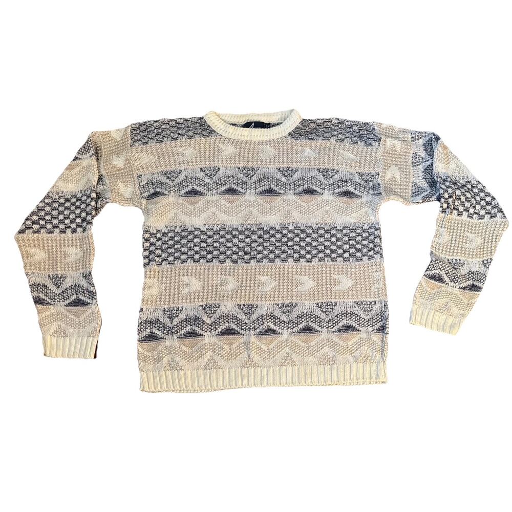 VTG‎ Sperry Top Sider 100% Cotton Sweater Men XL Cable Knit